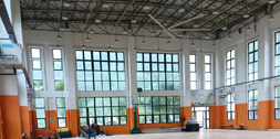 室內(nèi)體育館籃球館降溫安裝蒸發(fā)冷省電空調(diào)-臥式軸流機組