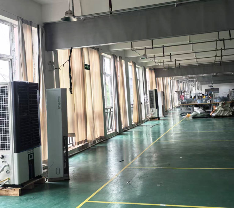 大型工業廠房車間制冷降溫，安裝蒸發工業省電冷空調-立式軸流雙風口